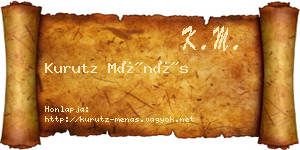 Kurutz Ménás névjegykártya